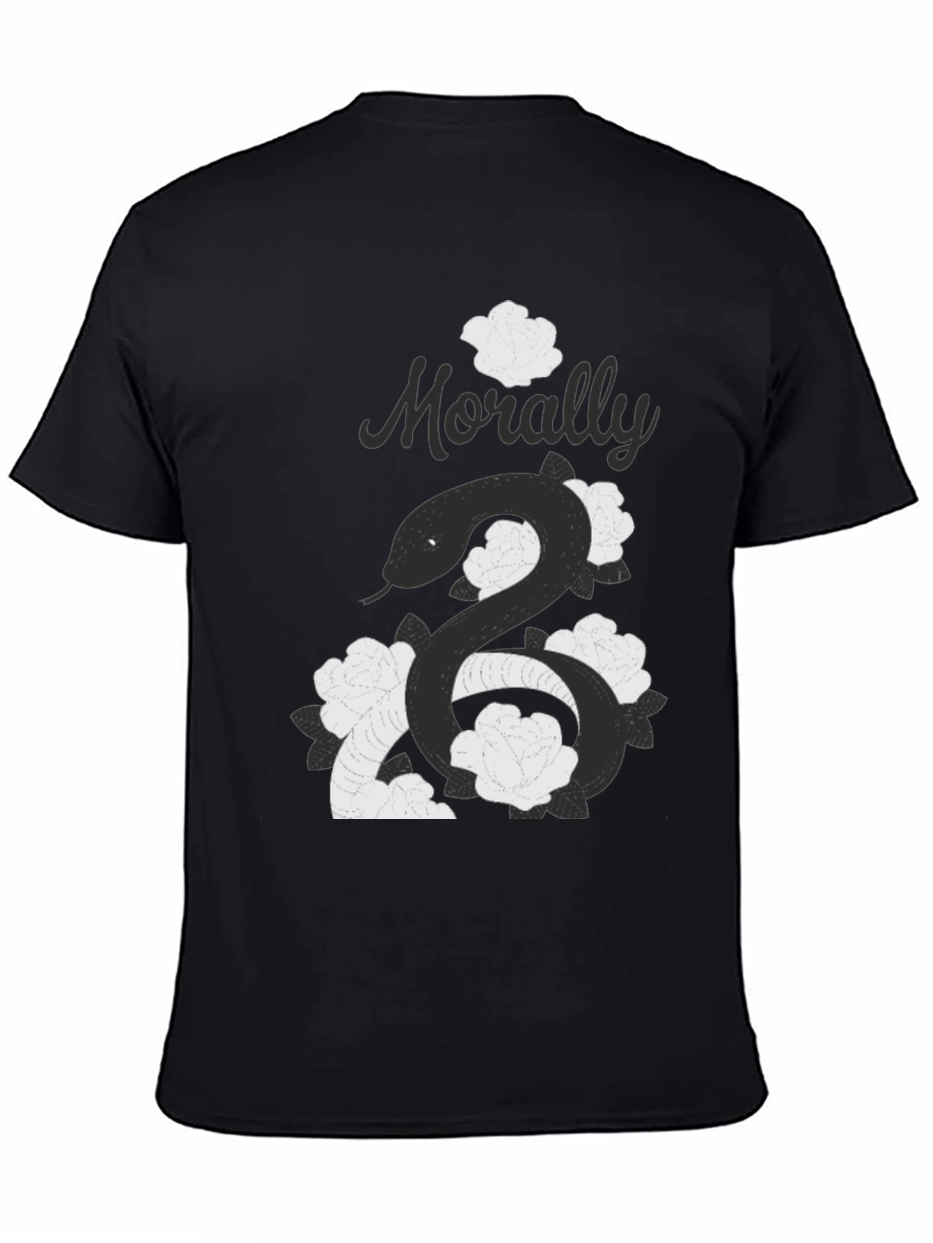 Morally Grey Snake & Roses Graphic T-Shirt