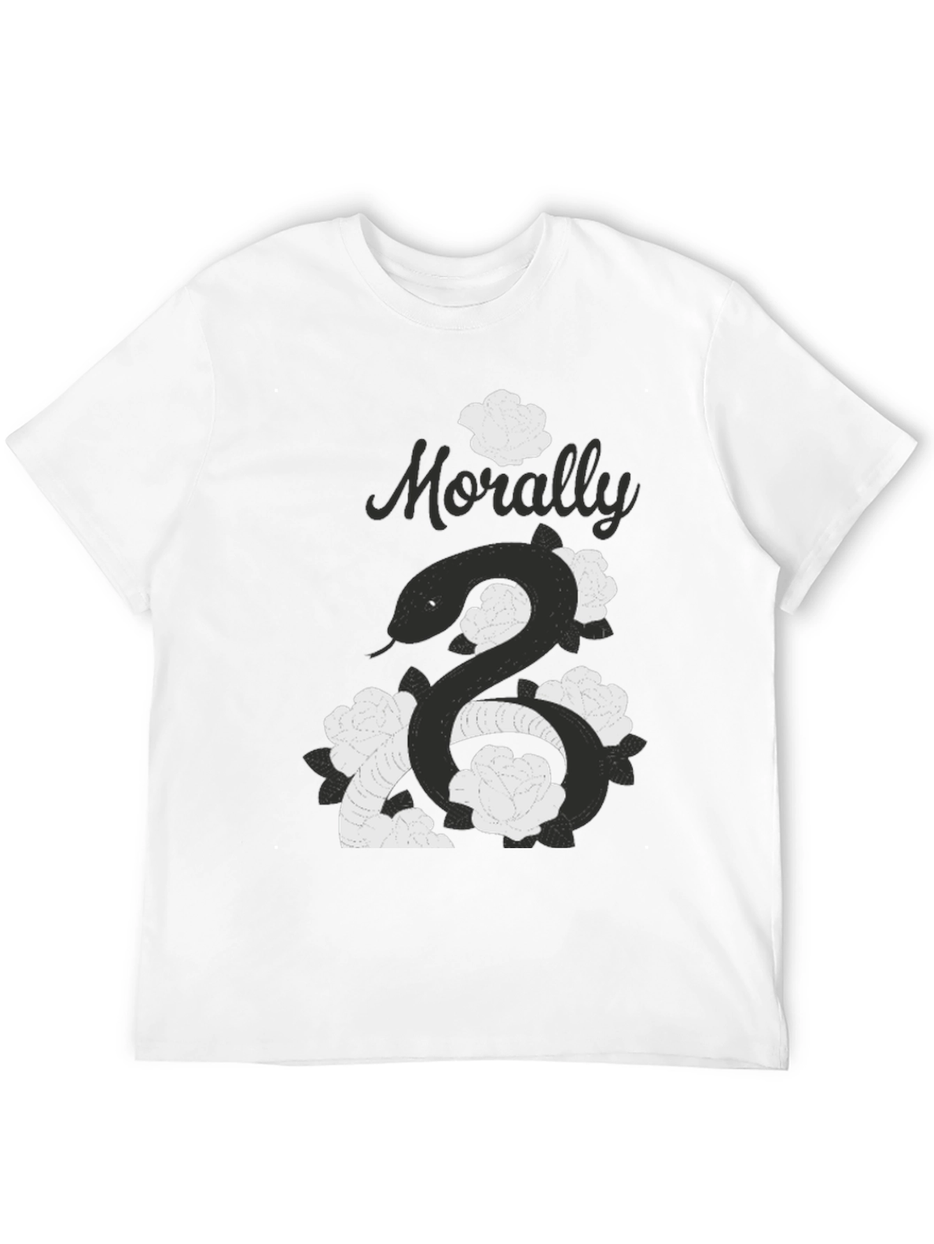 Morally Grey Snake & Roses Graphic T-Shirt