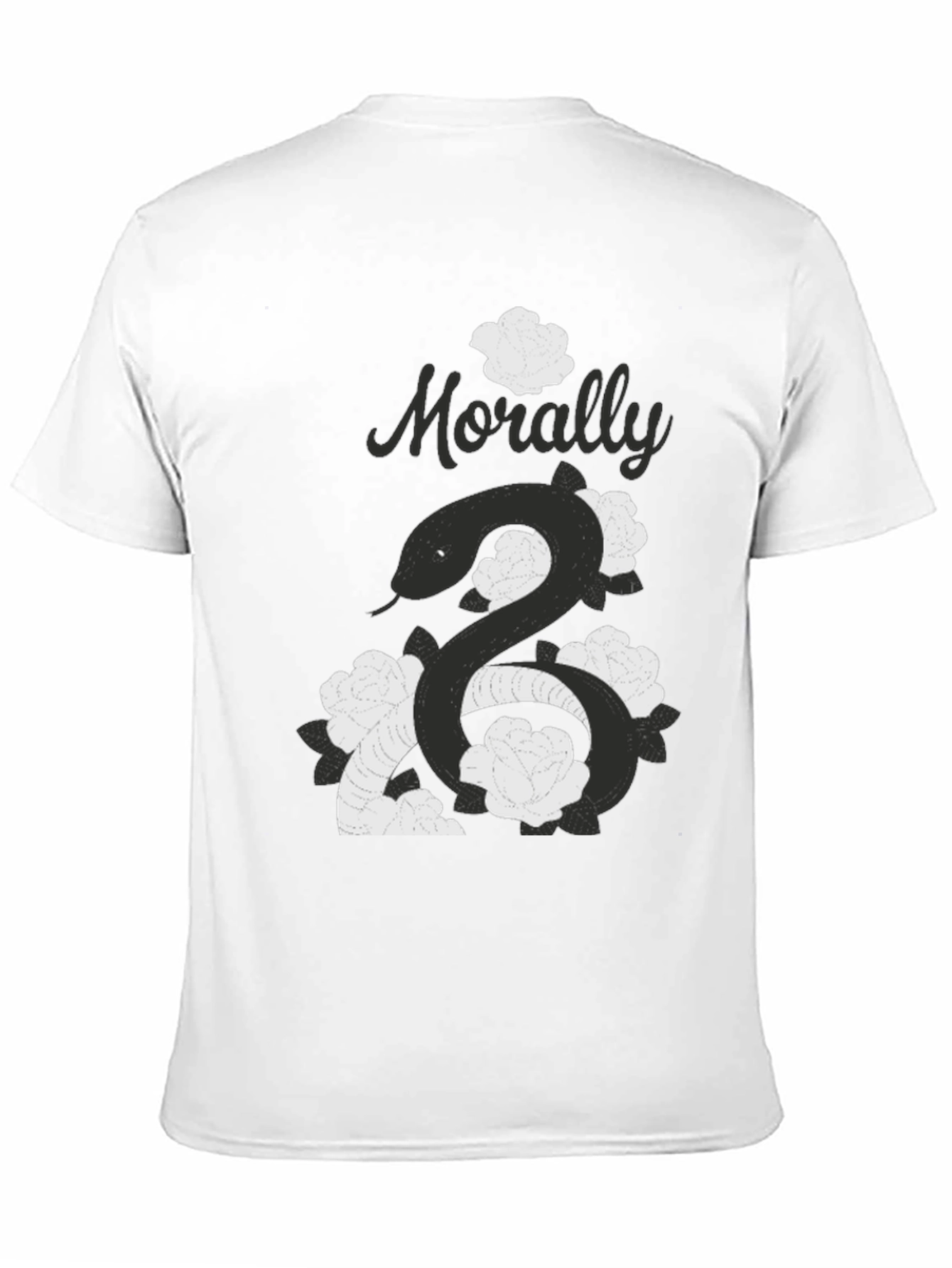 Morally Grey Snake & Roses Graphic T-Shirt