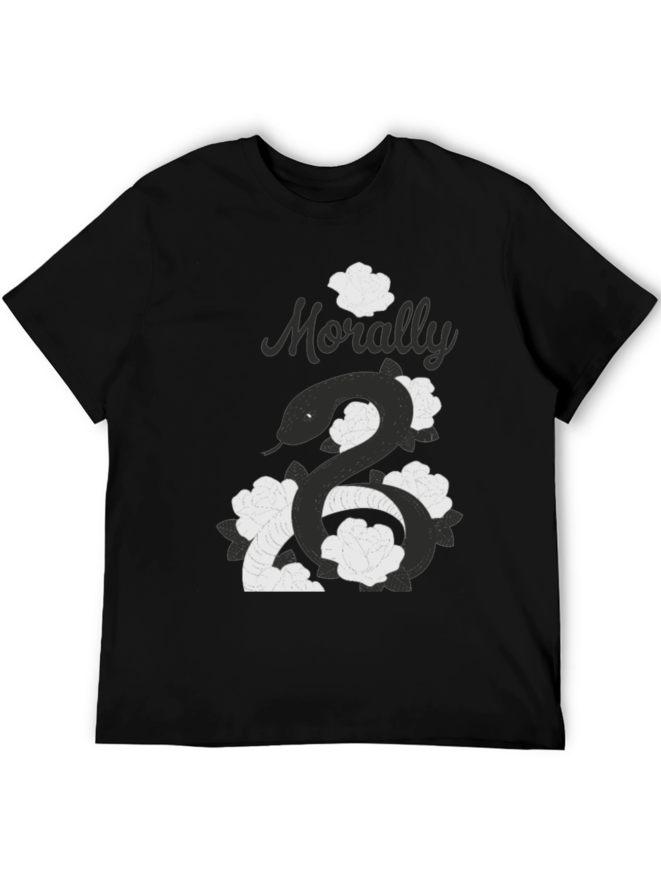 Morally Grey Snake & Roses Graphic T-Shirt