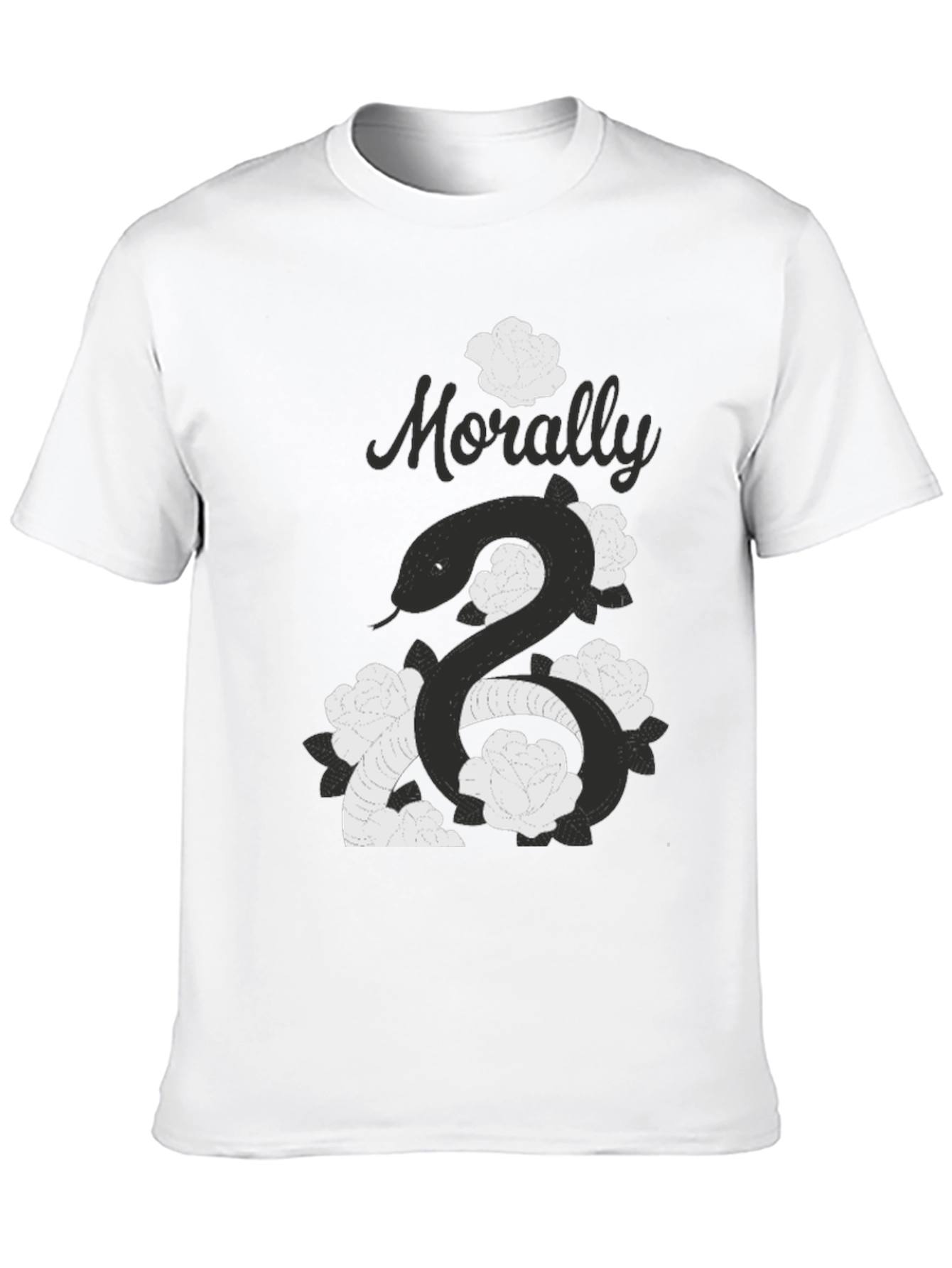 Morally Grey Snake & Roses Graphic T-Shirt