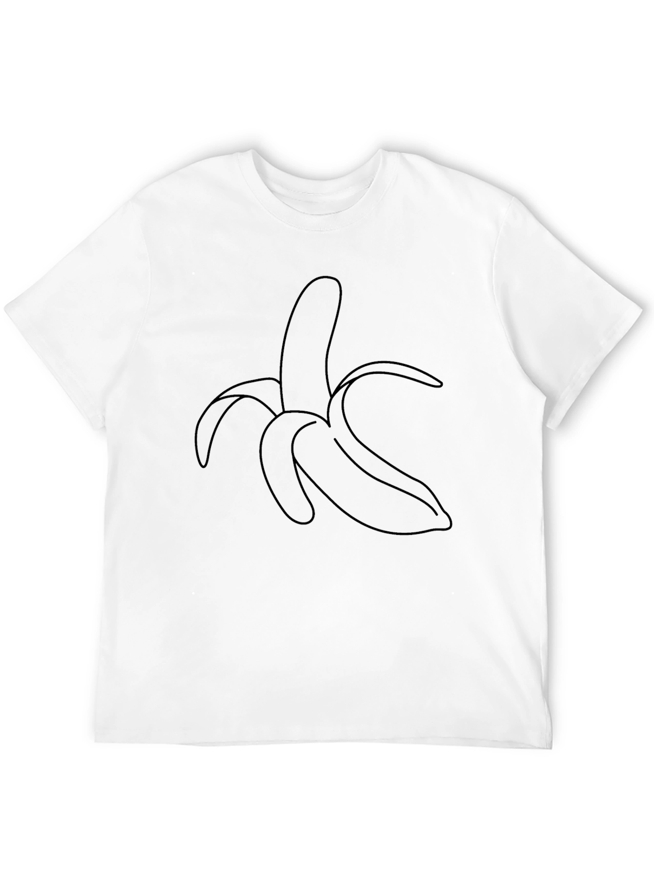 Banana Outline Graphic Print Black T-Shirt