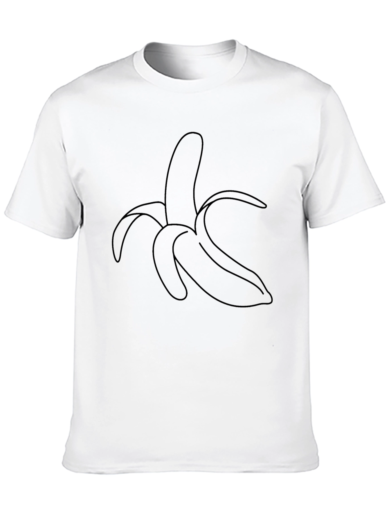 Banana Outline Graphic Print Black T-Shirt