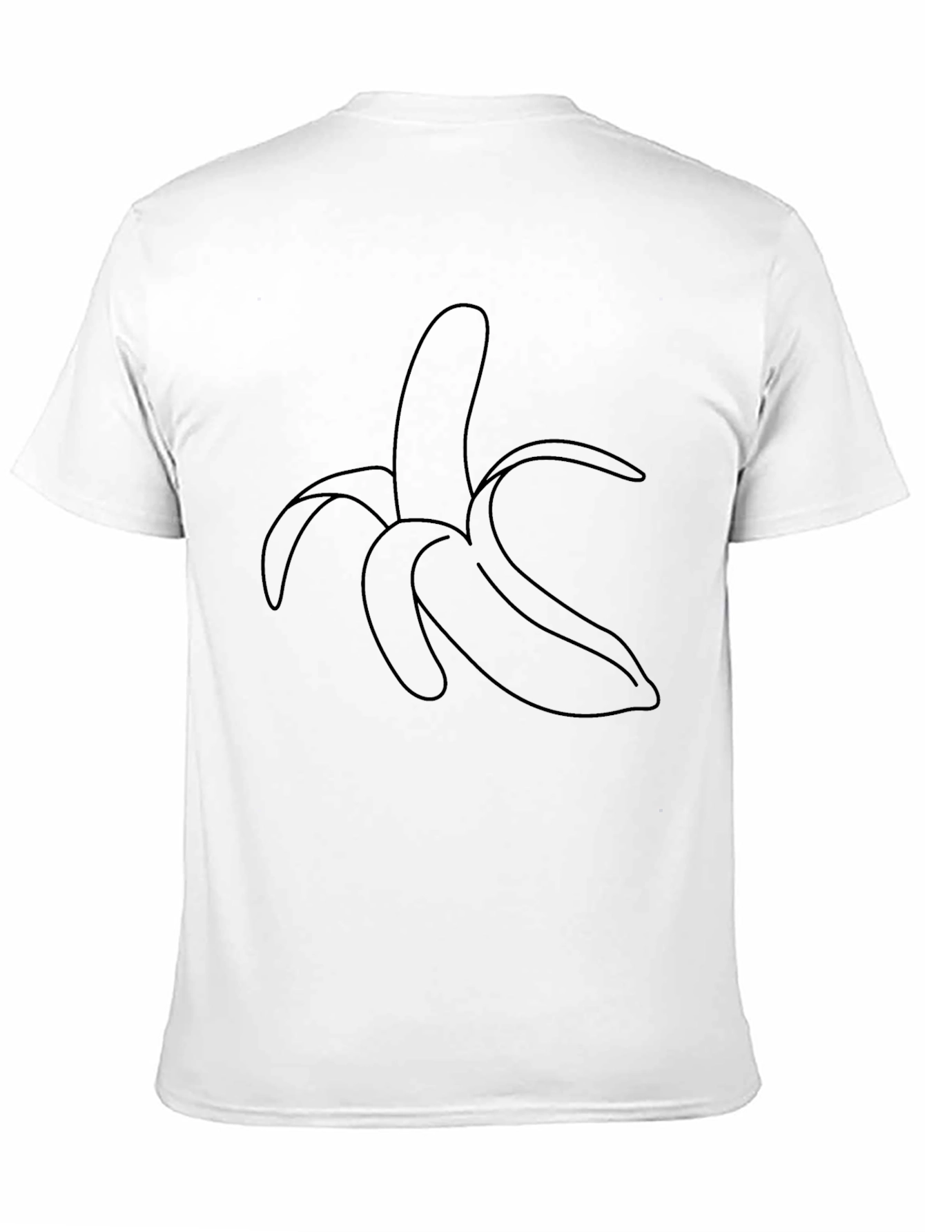 Banana Outline Graphic Print Black T-Shirt