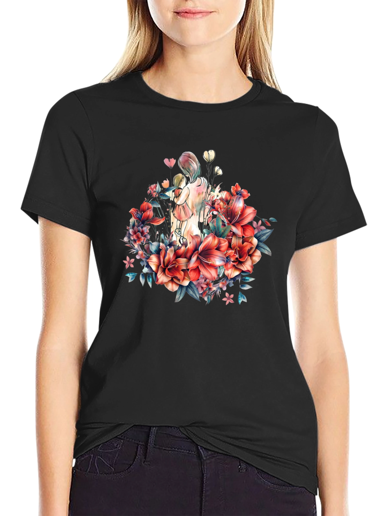 Floral Mother & Child Graphic Tee