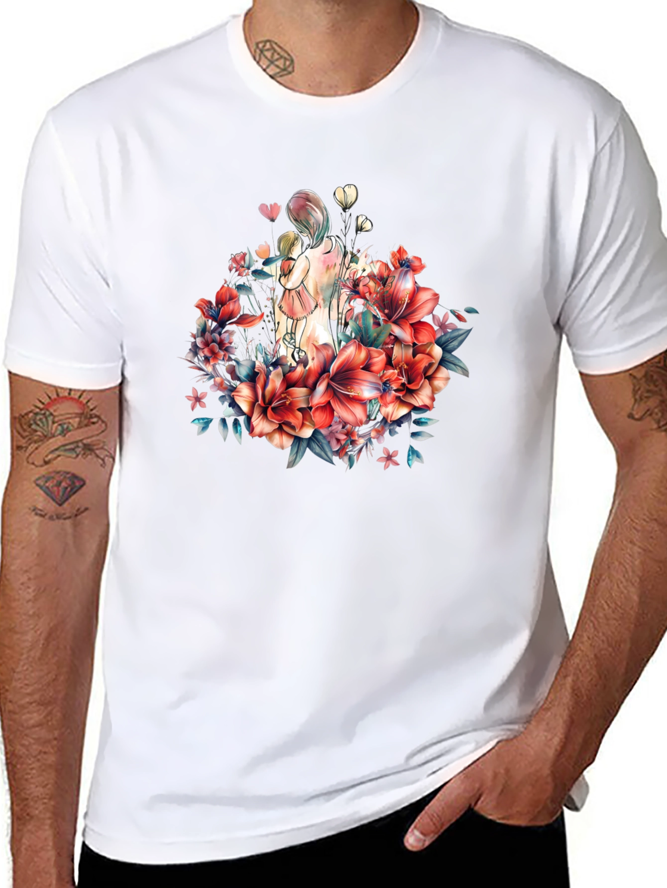 Floral Mother & Child Graphic Tee
