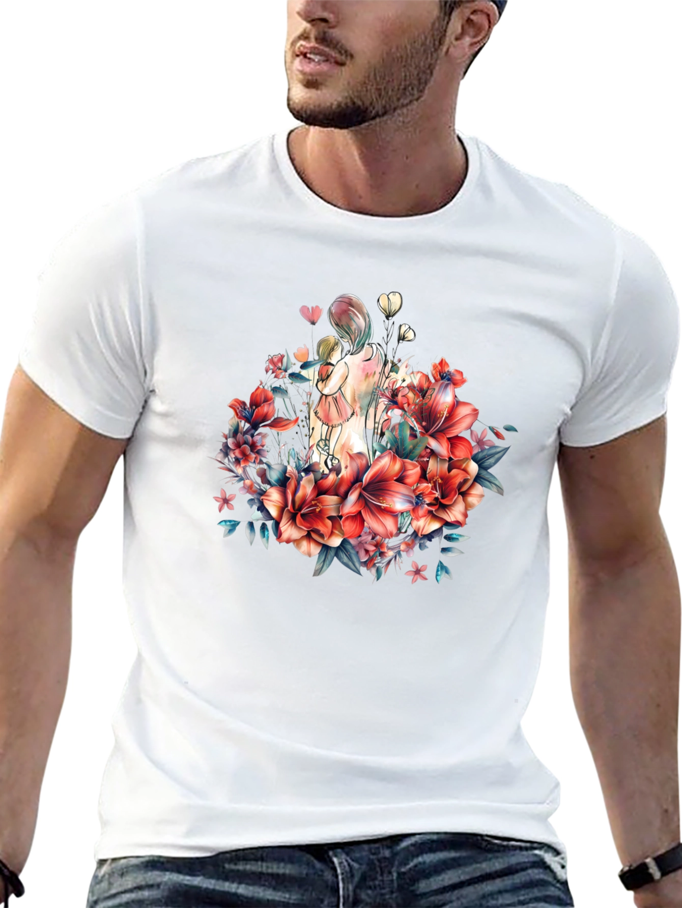 Floral Mother & Child Graphic Tee