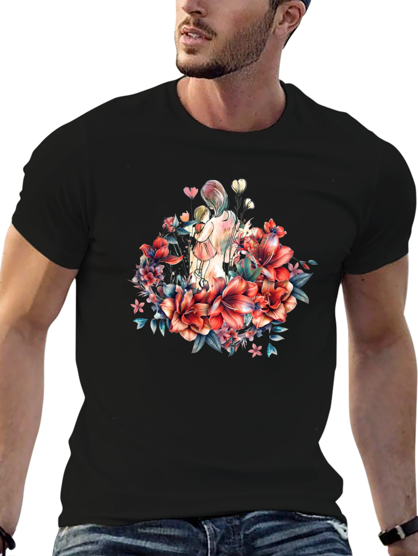 Floral Mother & Child Graphic Tee