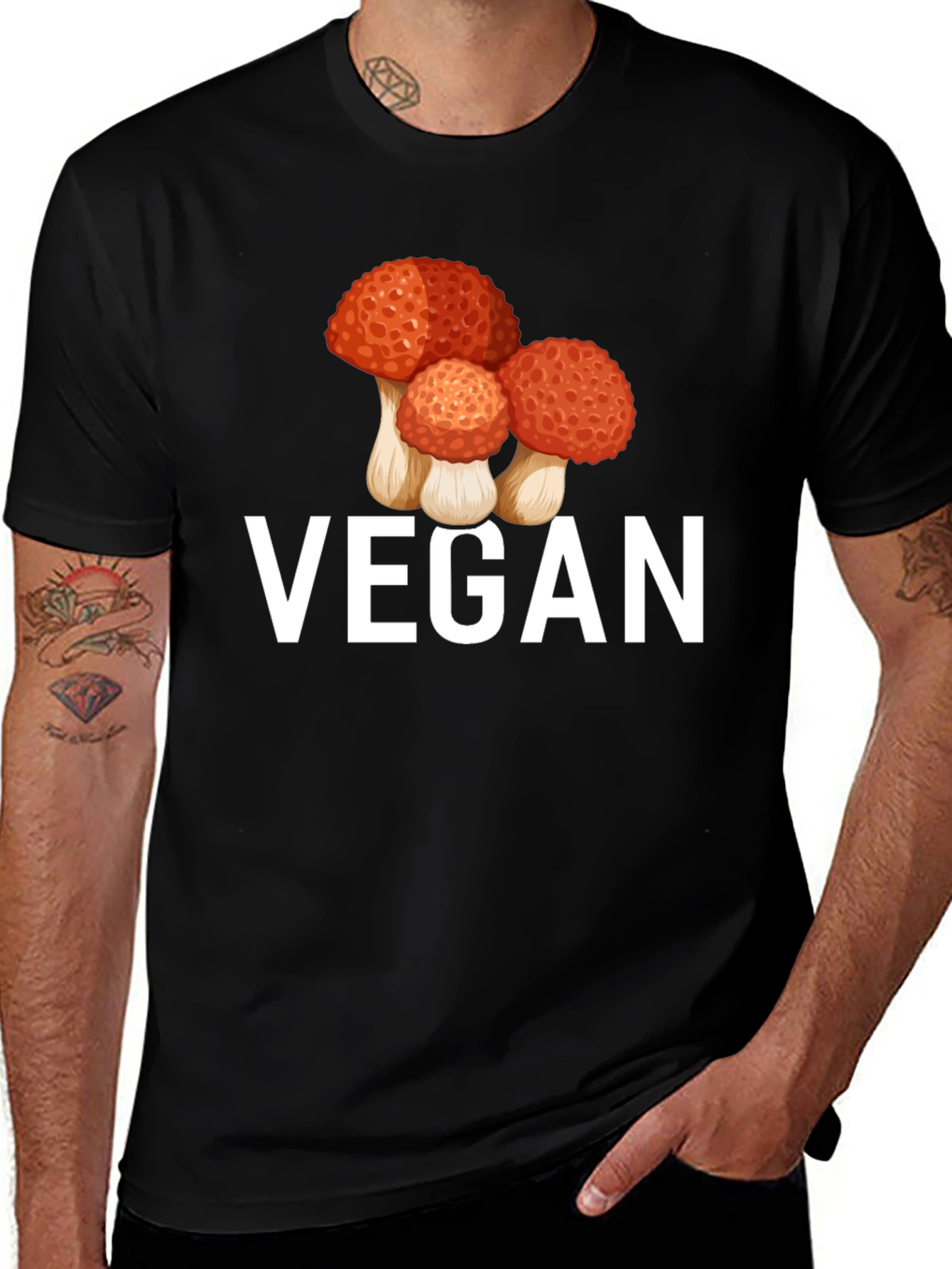Vegan Mushroom Graphic T-Shirt
