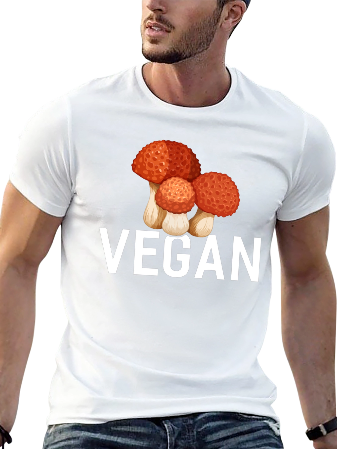 Vegan Mushroom Graphic T-Shirt