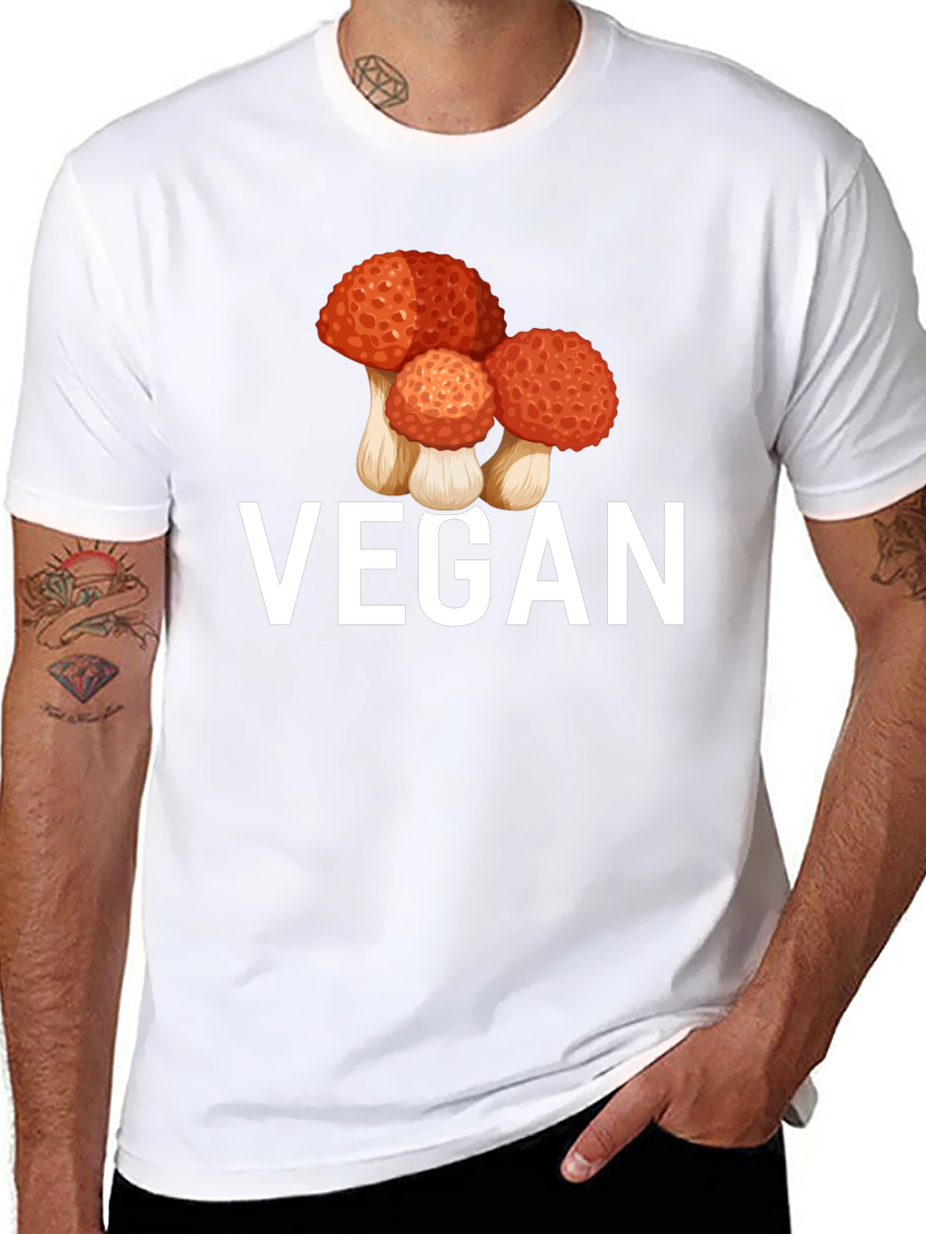 Vegan Mushroom Graphic T-Shirt