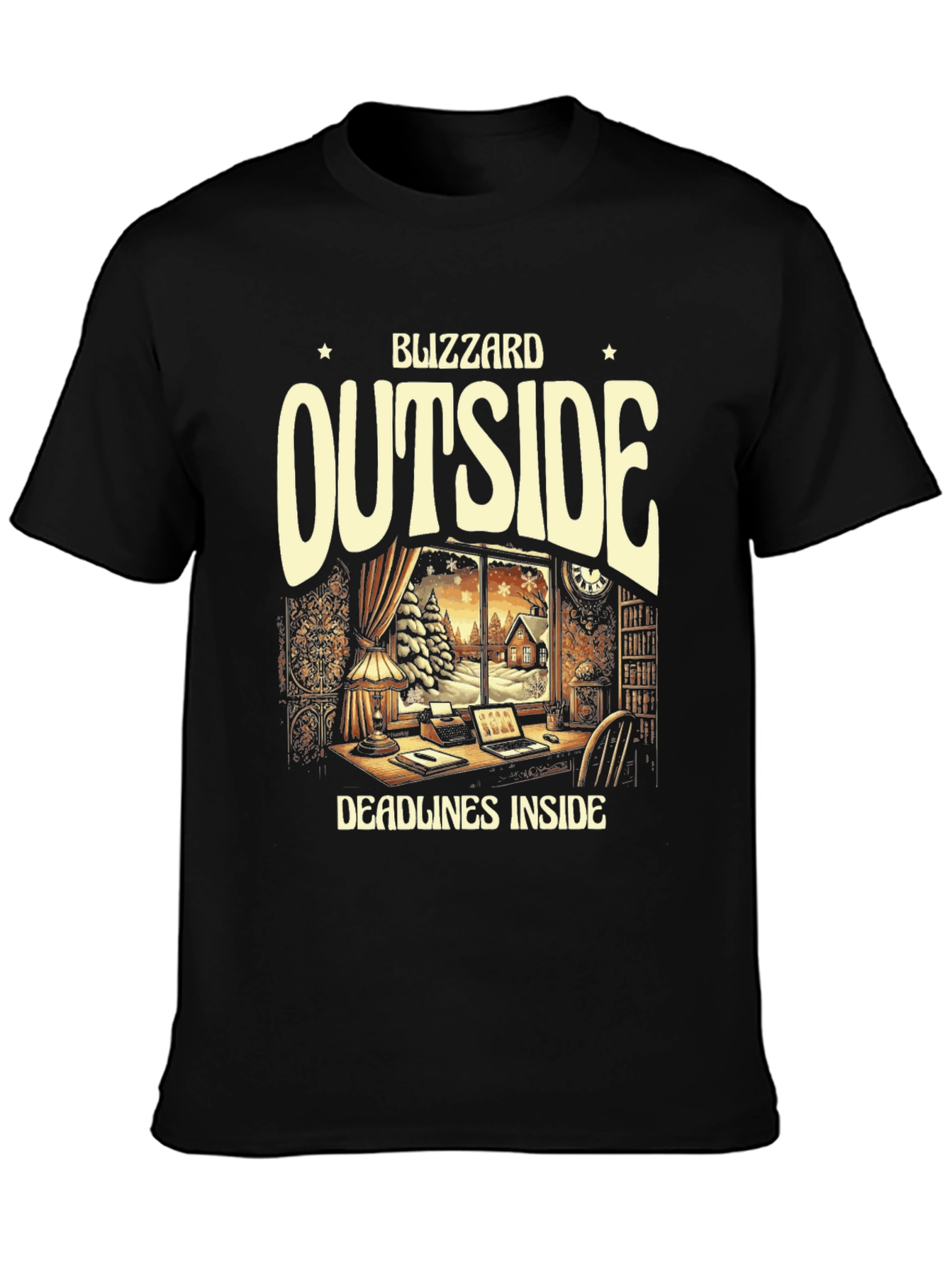 Blizzard Outside Deadlines Inside Graphic Tee