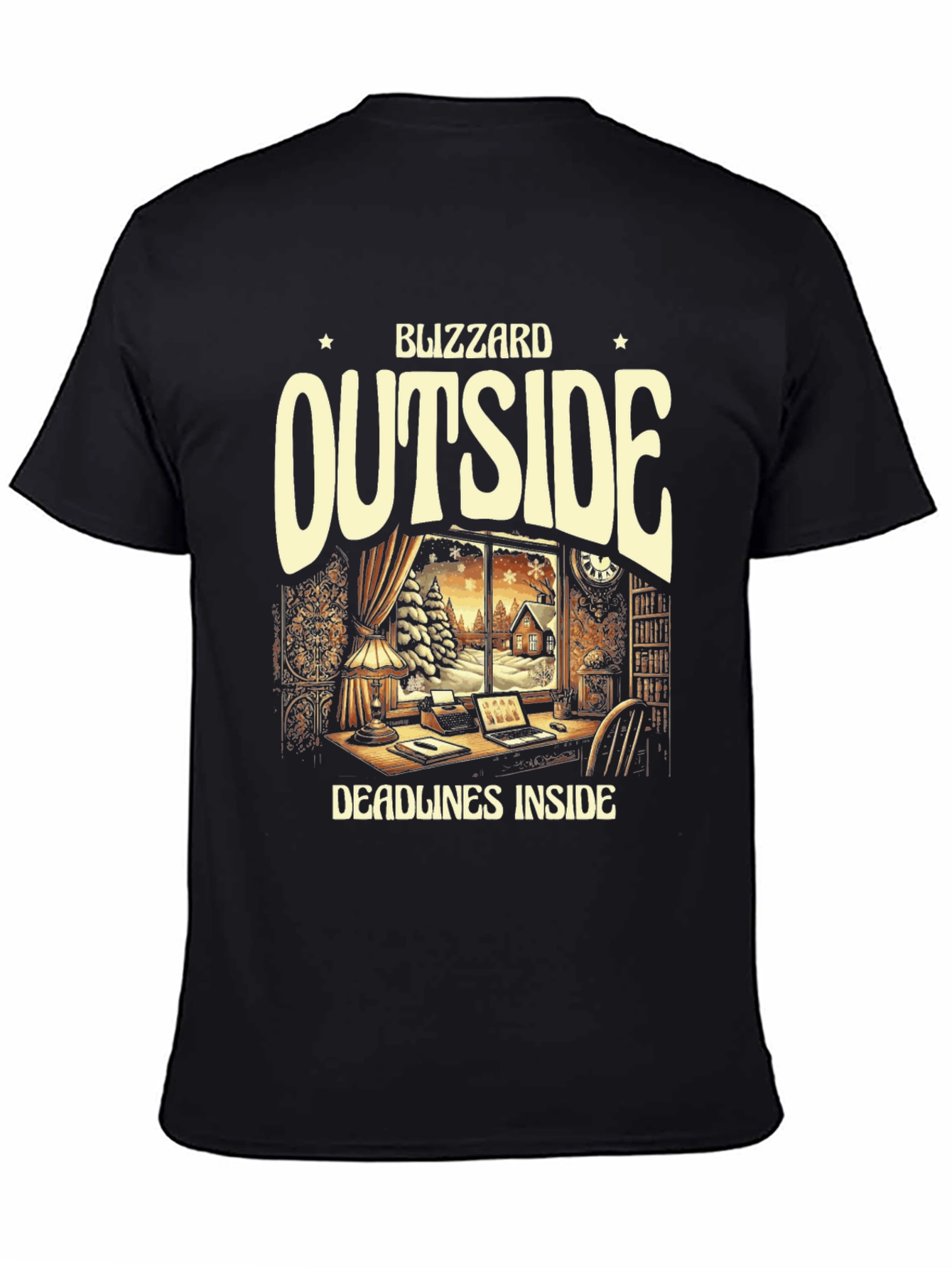 Blizzard Outside Deadlines Inside Graphic Tee