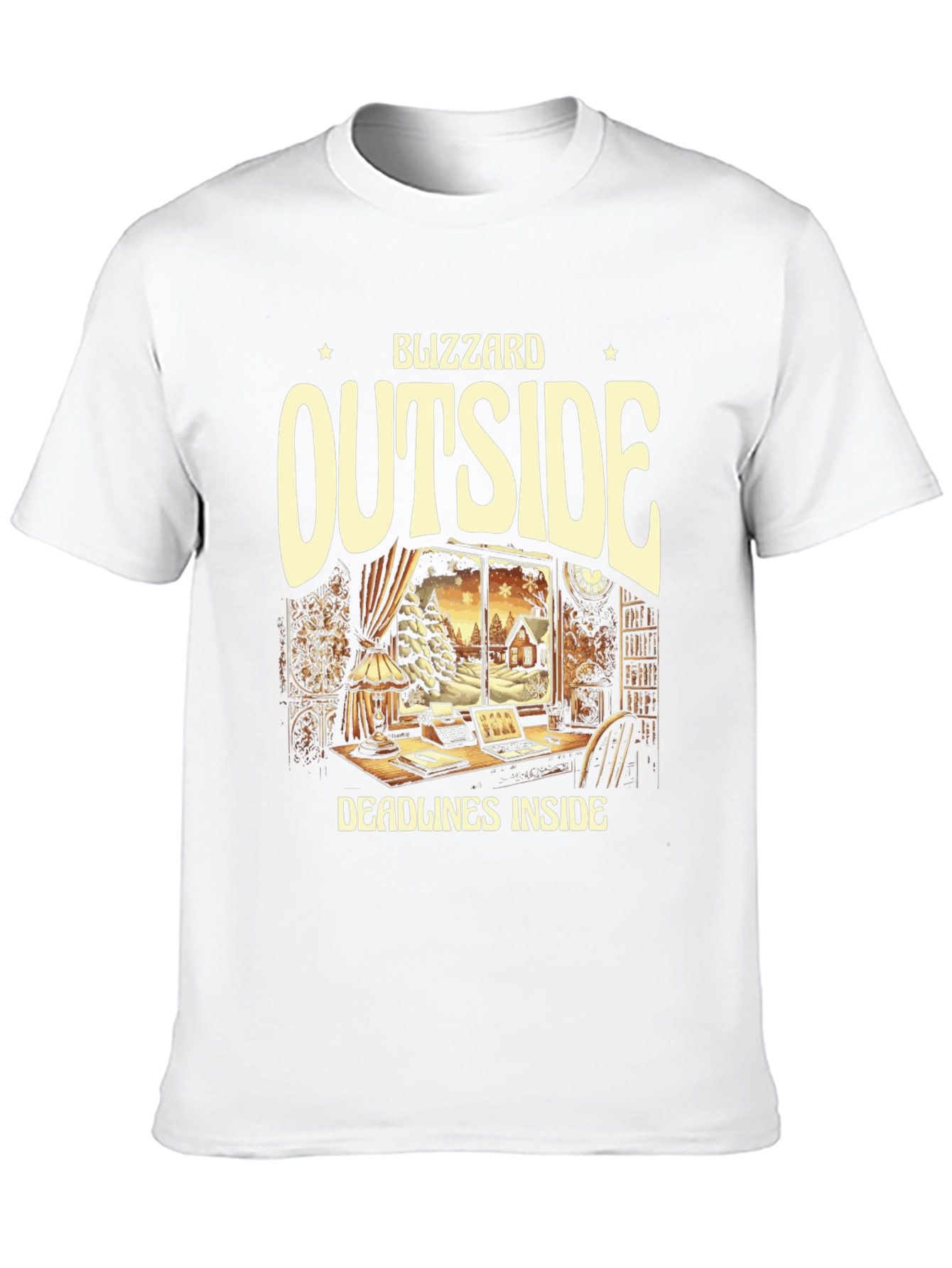 Blizzard Outside Deadlines Inside Graphic Tee