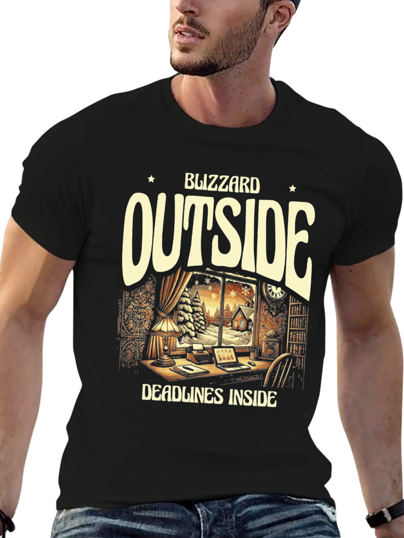 Blizzard Outside Deadlines Inside Graphic Tee