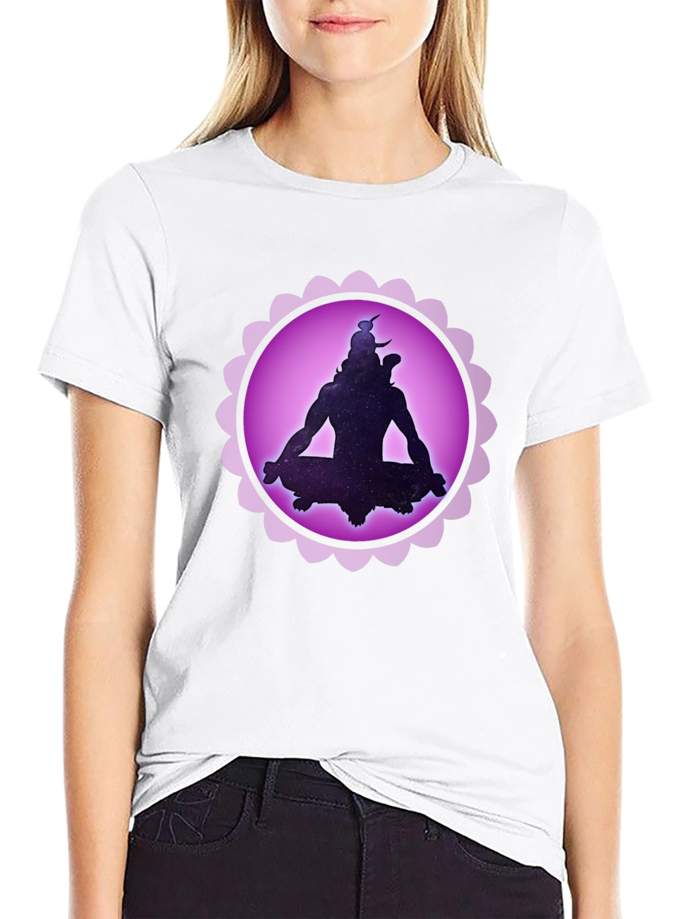 Cosmic Shiva Graphic T-Shirt - Meditating God Design