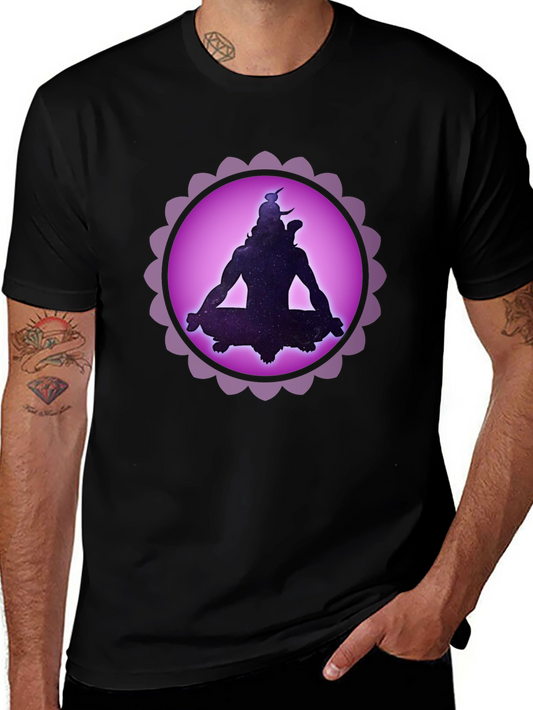 Cosmic Shiva Graphic T-Shirt - Meditating God Design