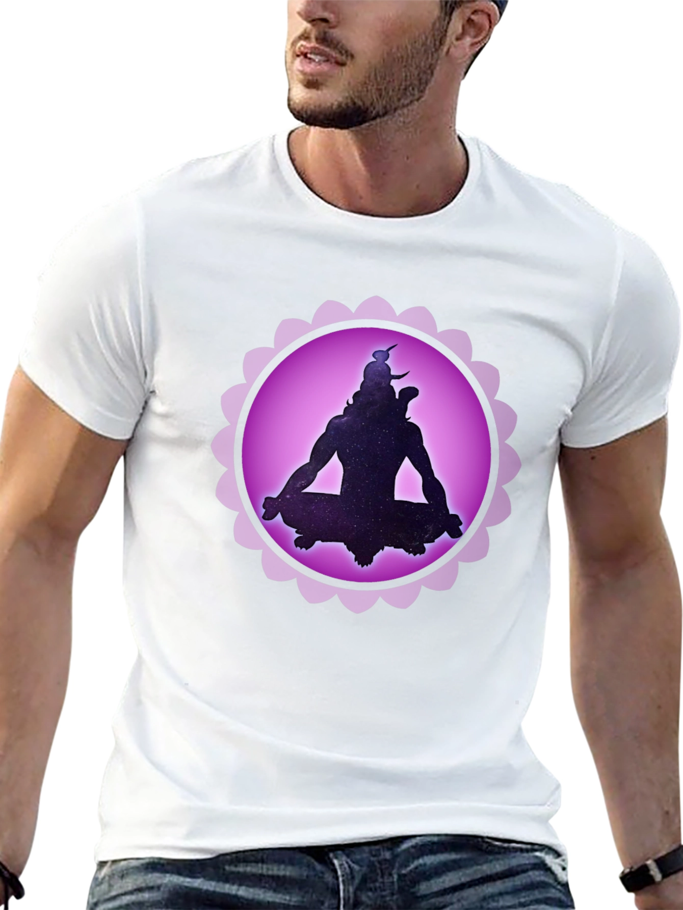 Cosmic Shiva Graphic T-Shirt - Meditating God Design