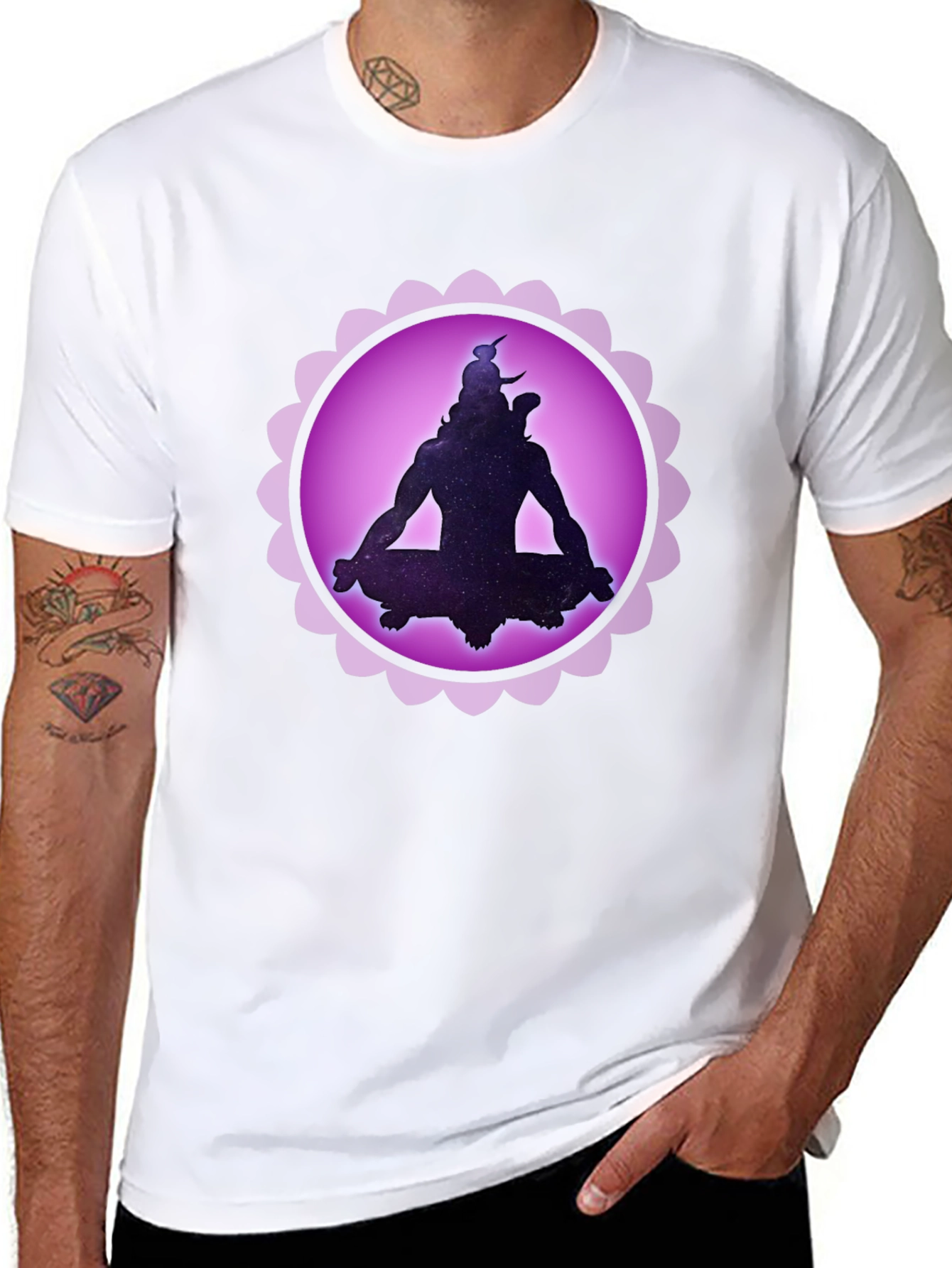 Cosmic Shiva Graphic T-Shirt - Meditating God Design