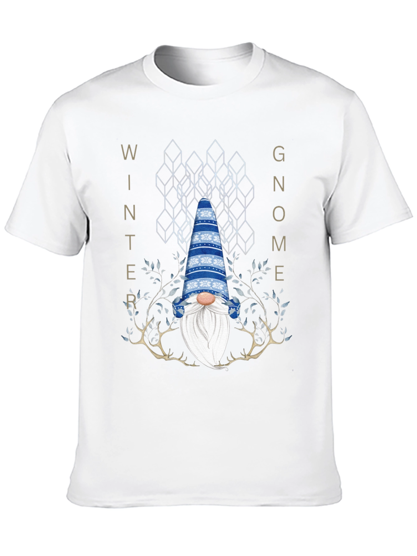 Winter Gnome Graphic Tee - Black Crew Neck