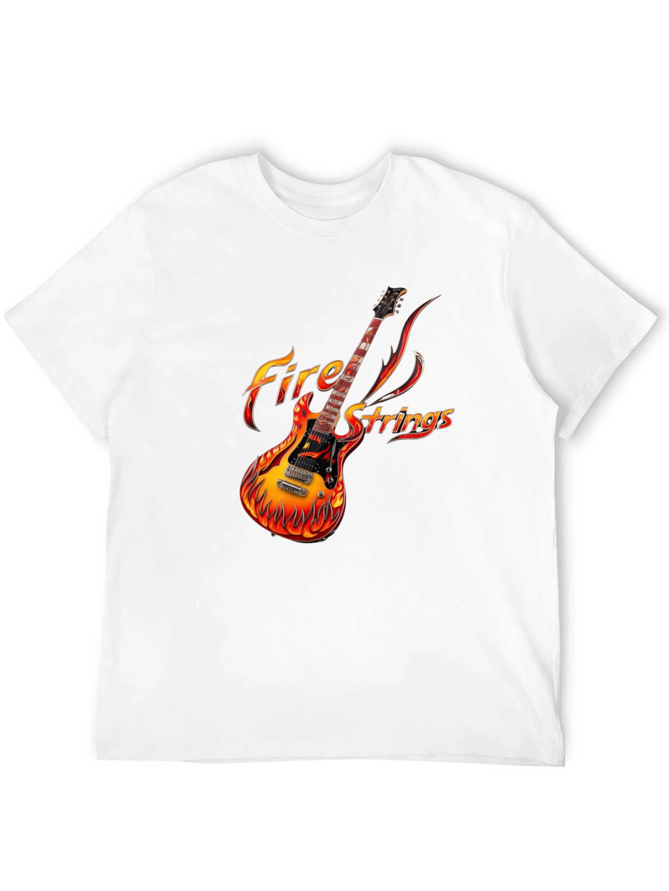 Fiery Guitar Graphic Tee - Rock Concert Ready