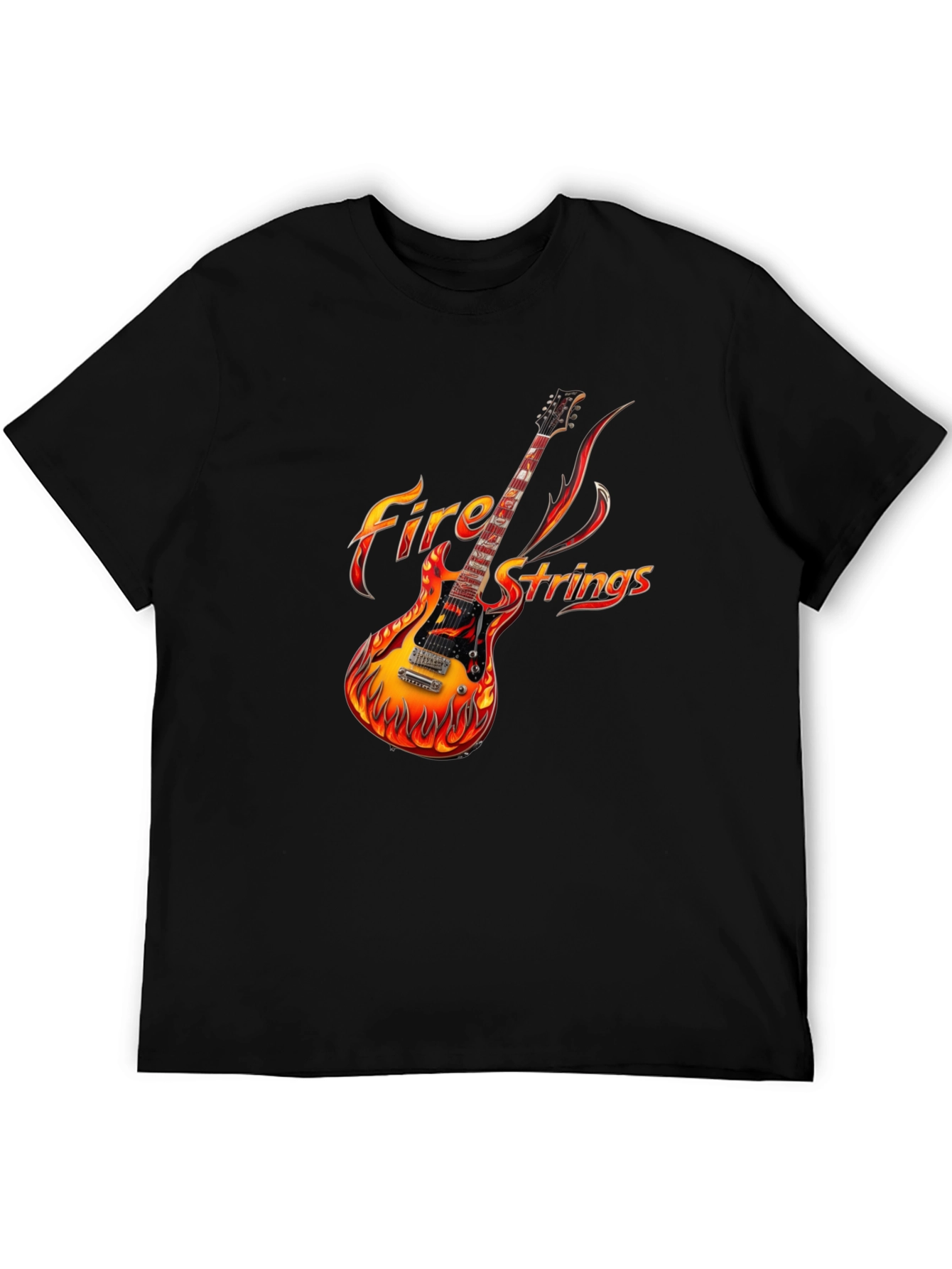 Fiery Guitar Graphic Tee - Rock Concert Ready