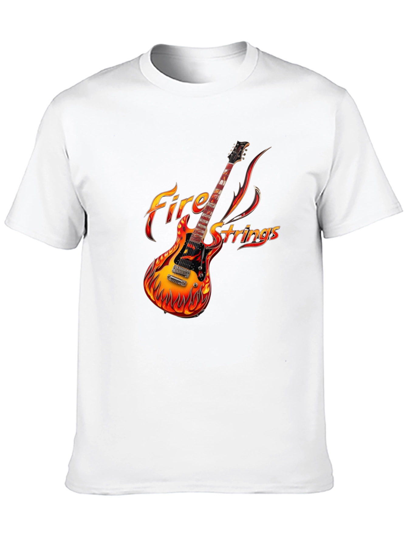 Fiery Guitar Graphic Tee - Rock Concert Ready