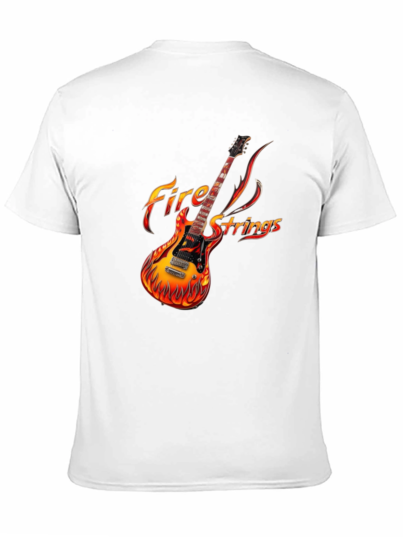 Fiery Guitar Graphic Tee - Rock Concert Ready