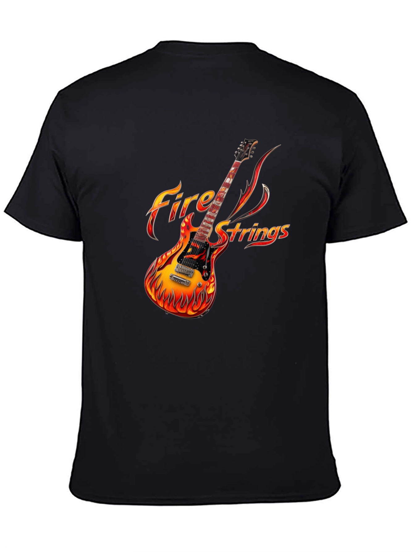 Fiery Guitar Graphic Tee - Rock Concert Ready