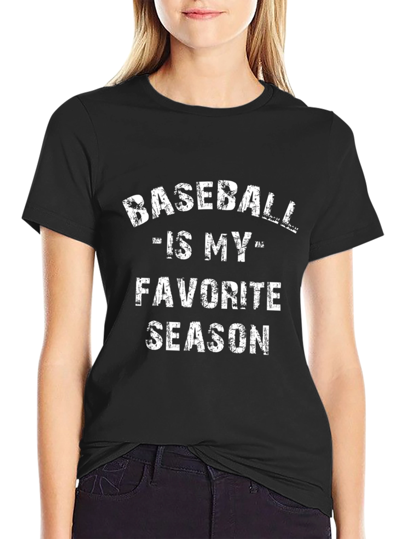 Baseball Is My Favorite Season Black T-Shirt