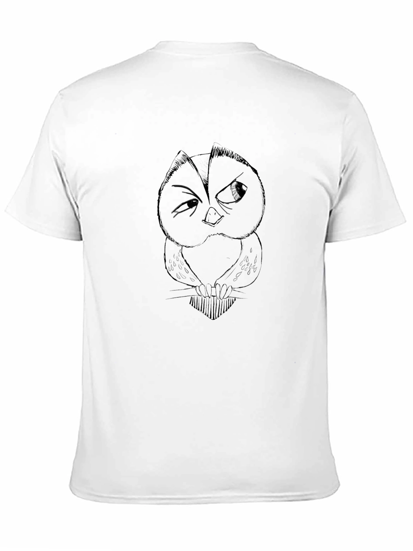Mens Black Graphic Tee - Owl Design