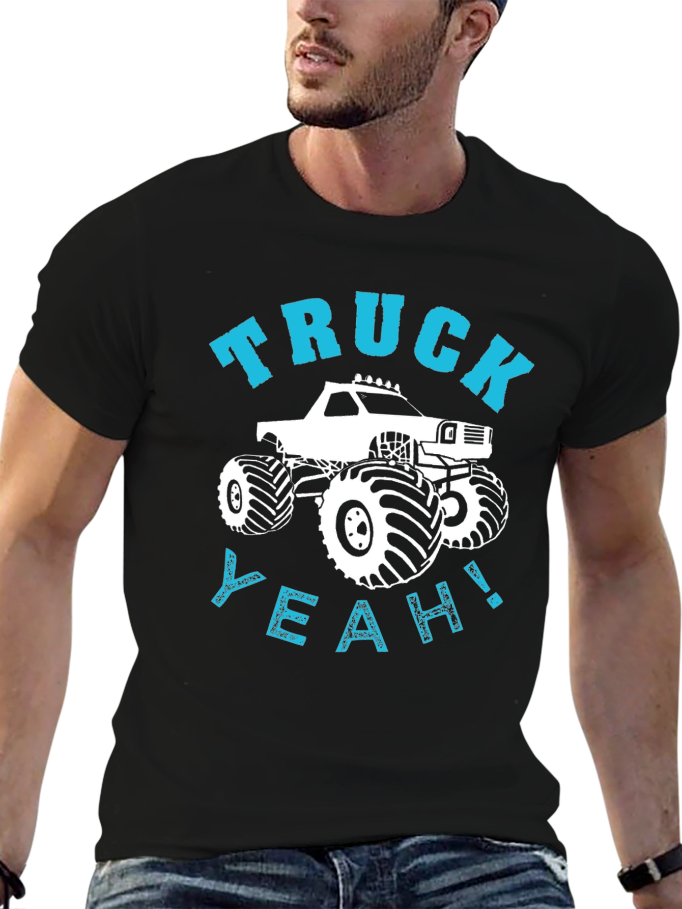 Truck Yeah! Graphic Tee - Black Cotton T-Shirt