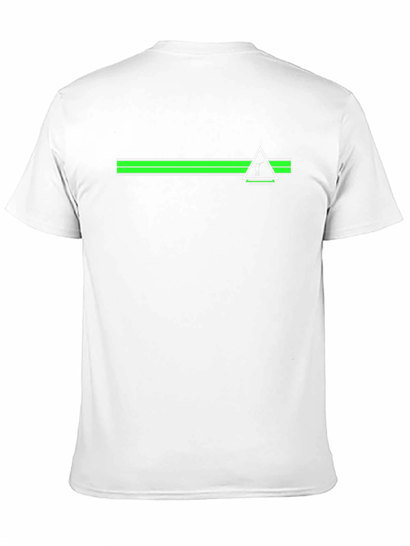 Modern Green Striped Graphic Tee - Black