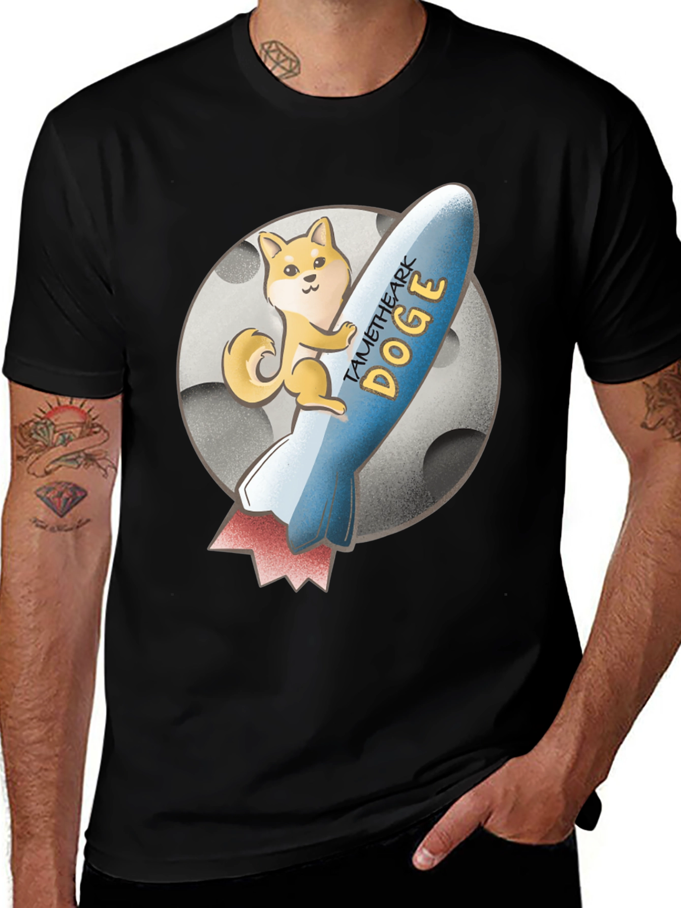 TAME THE ARK DOGE Black T-Shirt