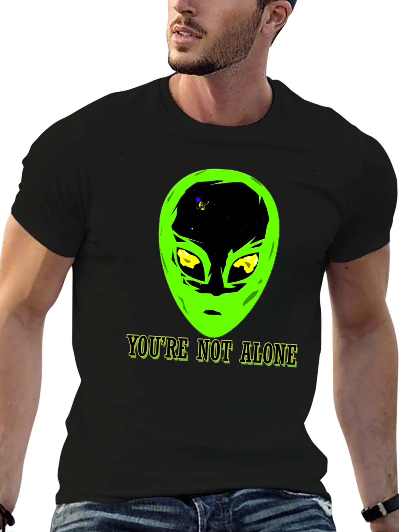 Alien Head T-Shirt - Youre Not Alone Graphic Tee
