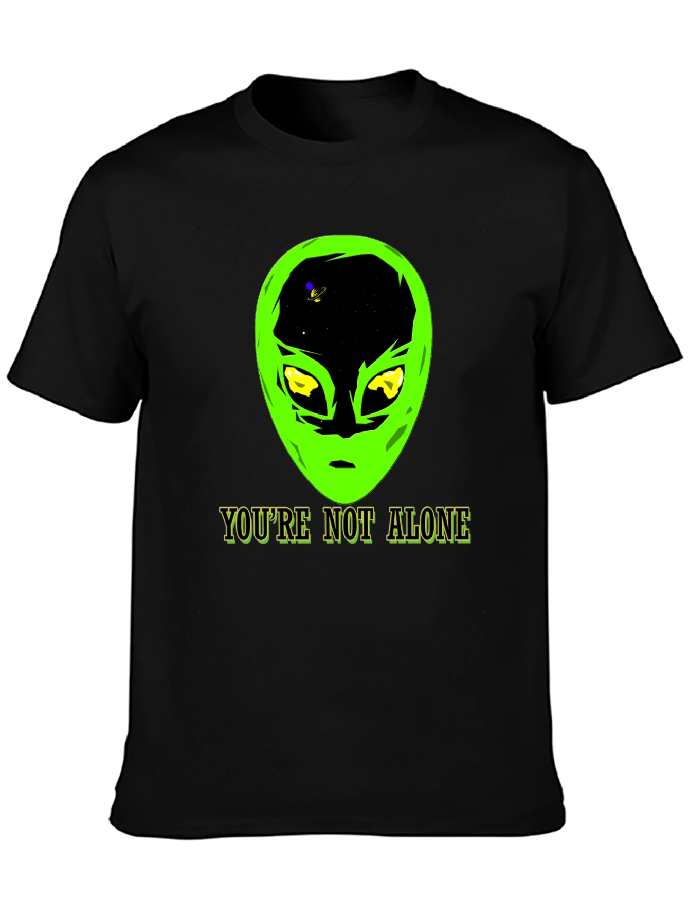 Alien Head T-Shirt - Youre Not Alone Graphic Tee