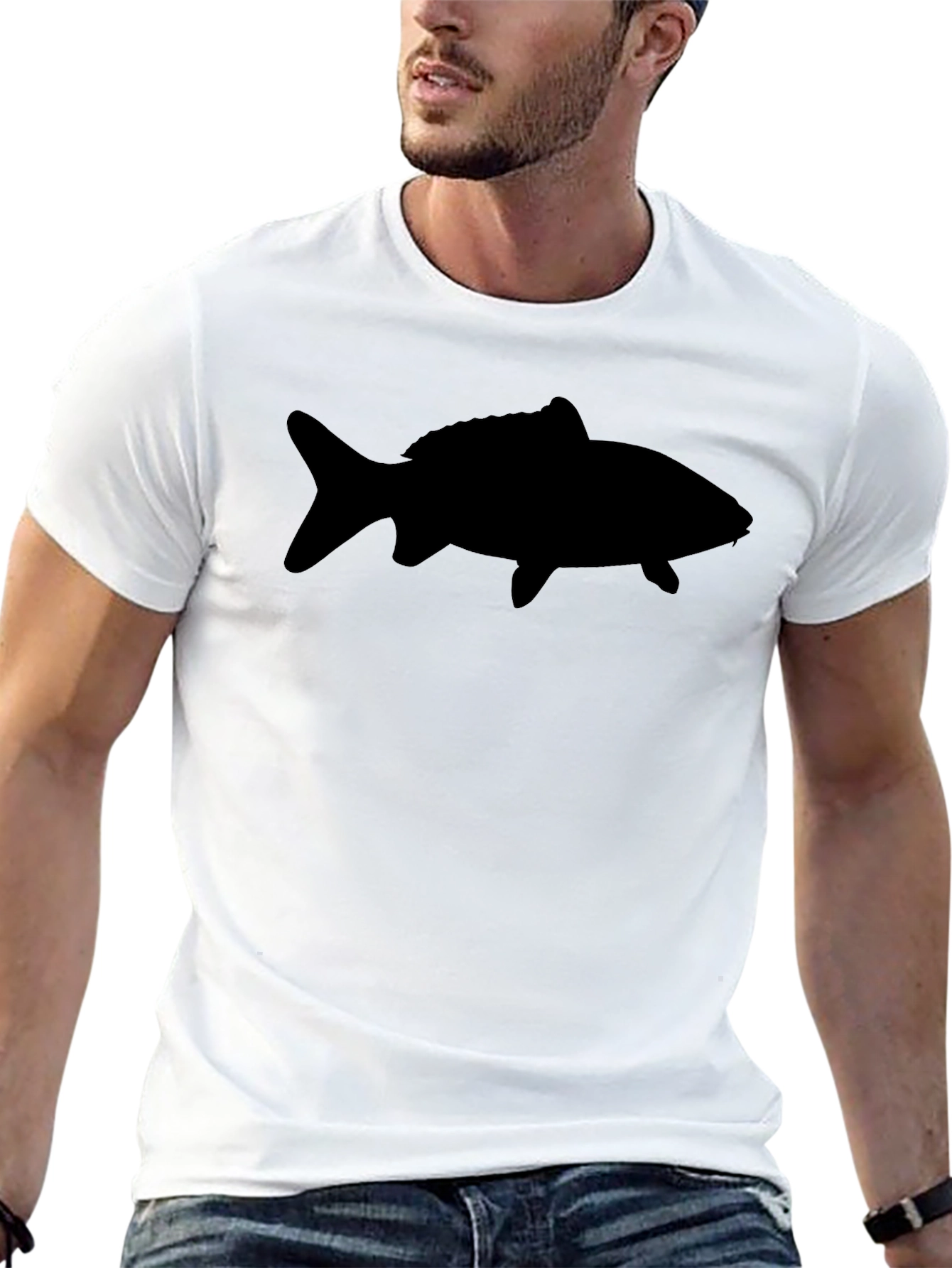 Black Fish Graphic Tee - Simple Style