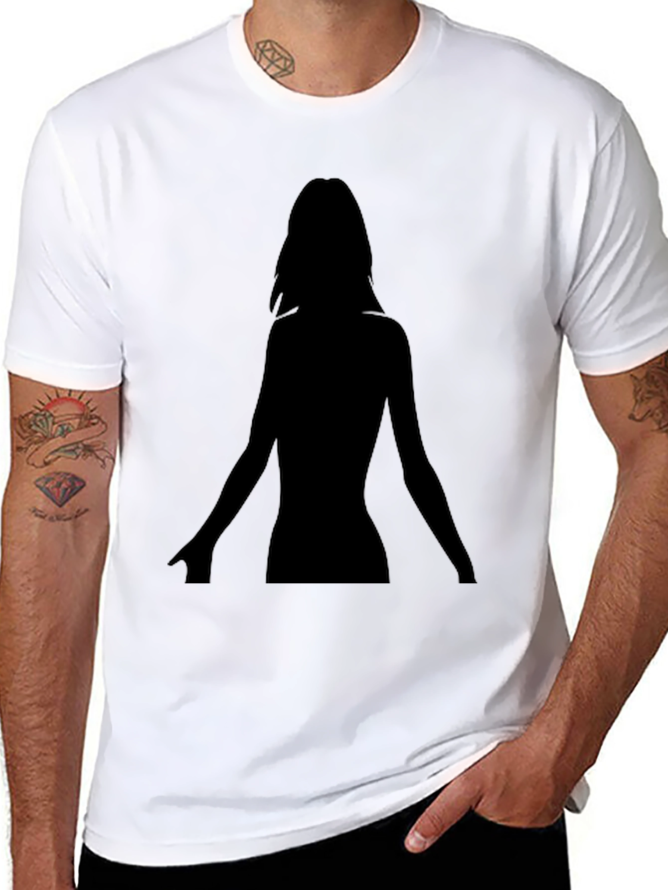 Silhouette Woman Black T-Shirt
