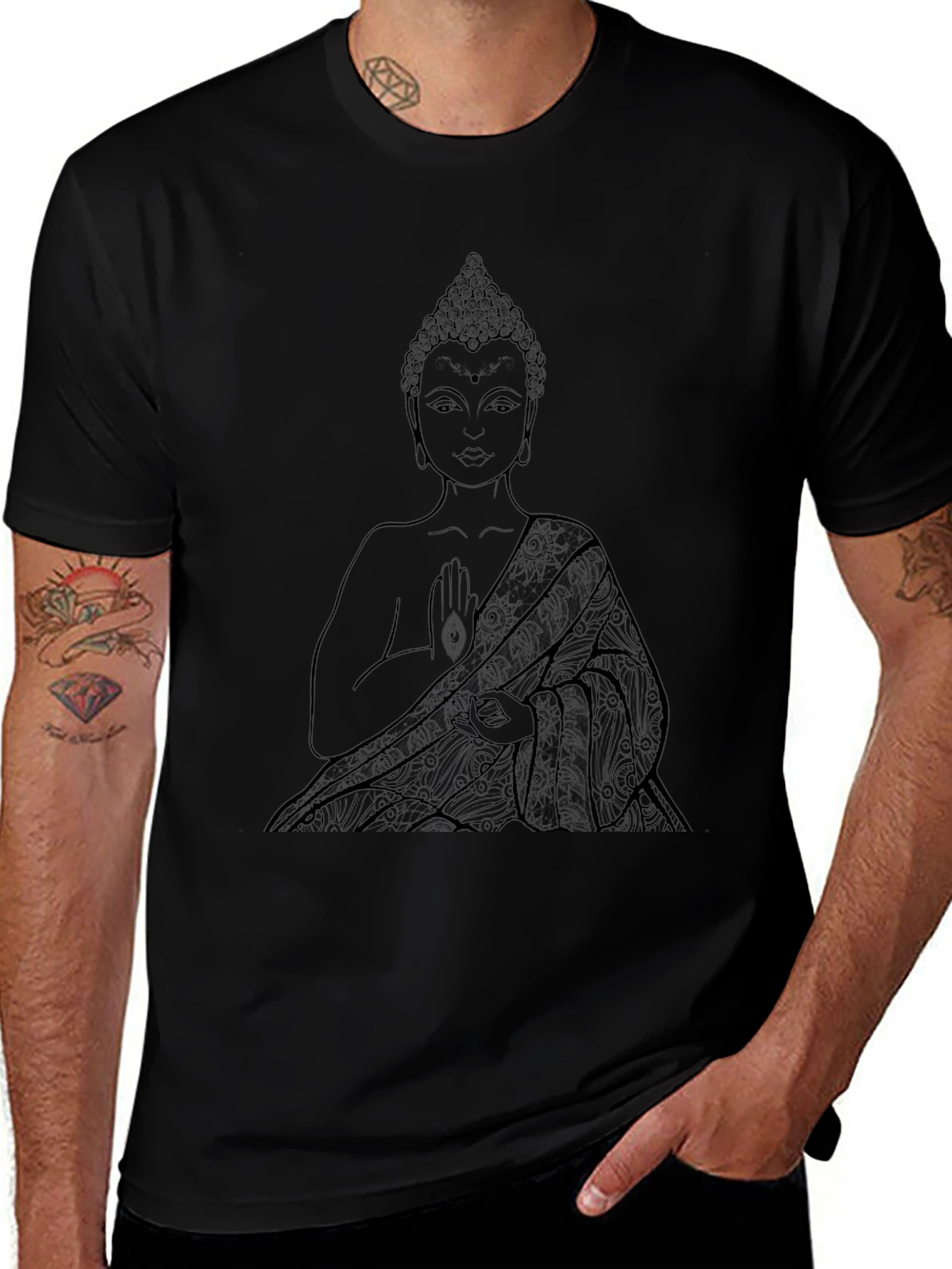 Buddha Graphic Tee - Black