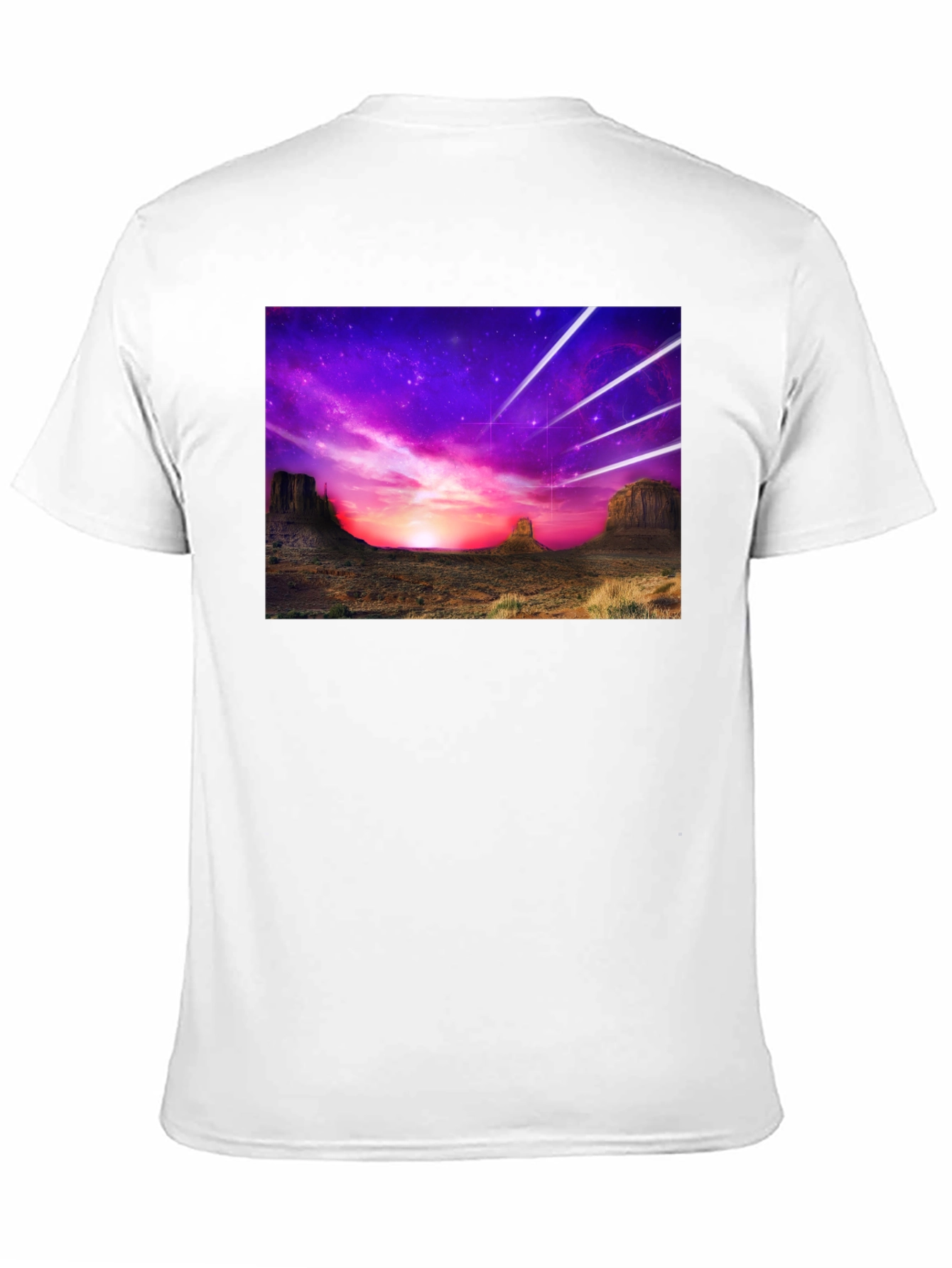 Cosmic Desert Graphic Tee - Black Cotton T-Shirt