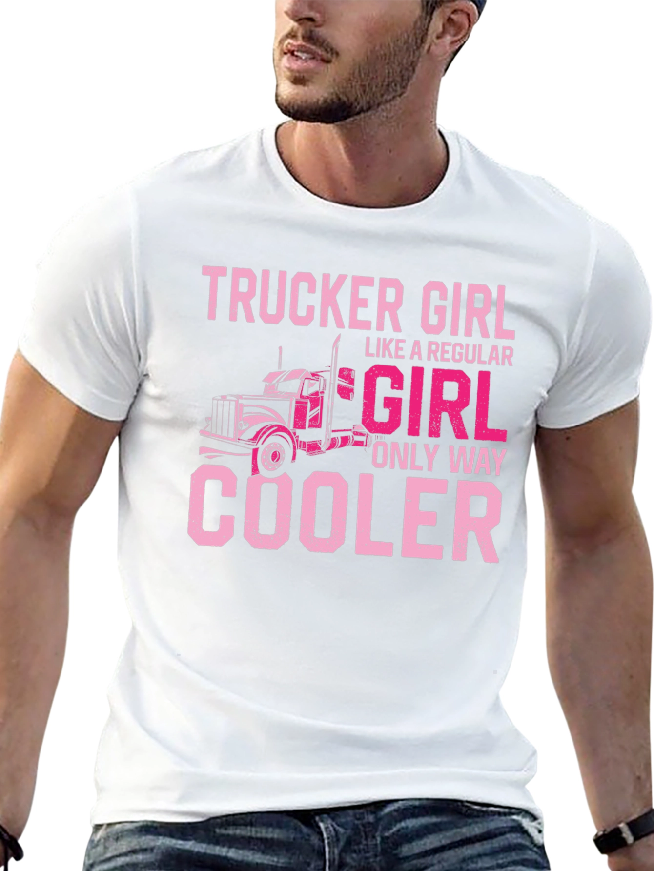 Trucker Girl Graphic Tee - Cool Womens T-Shirt