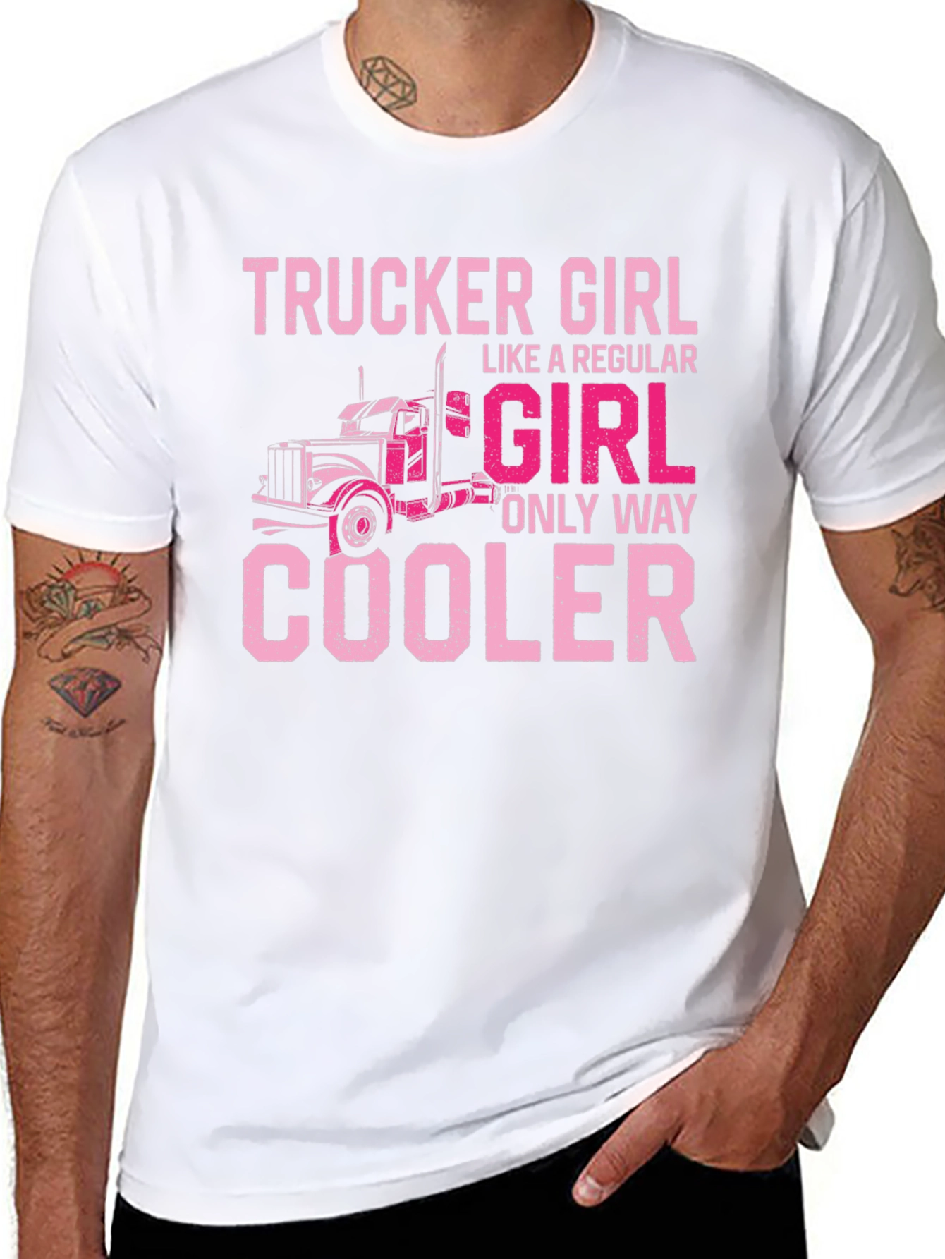 Trucker Girl Graphic Tee - Cool Womens T-Shirt