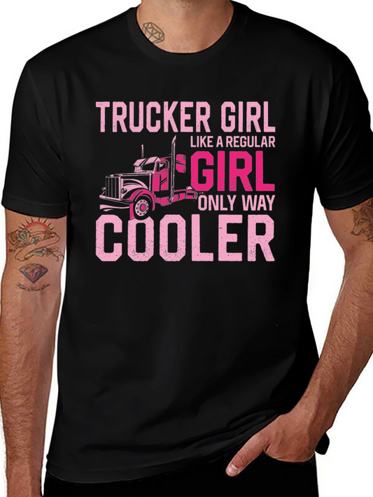 Trucker Girl Graphic Tee - Cool Womens T-Shirt