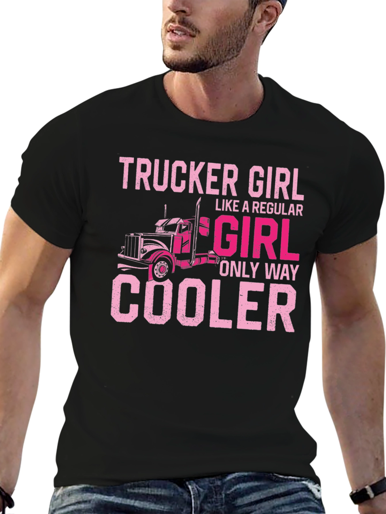 Trucker Girl Graphic Tee - Cool Womens T-Shirt
