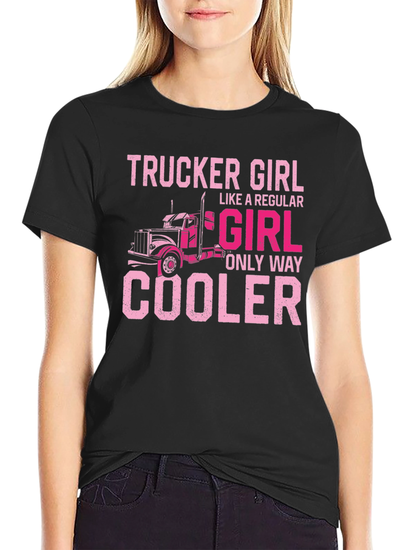 Trucker Girl Graphic Tee - Cool Womens T-Shirt