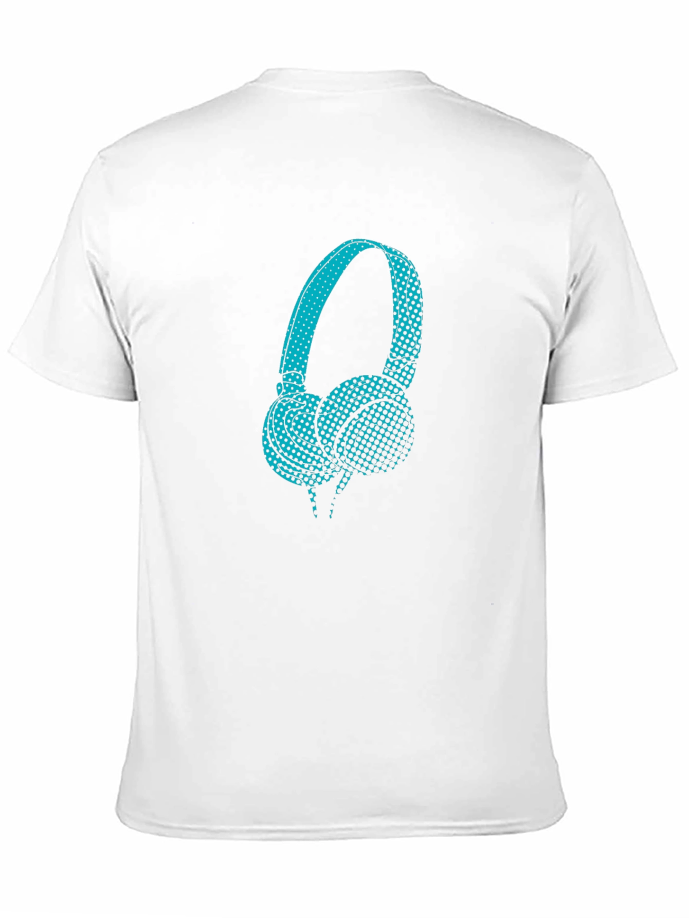 Graphic Teal Headphones Black T-Shirt