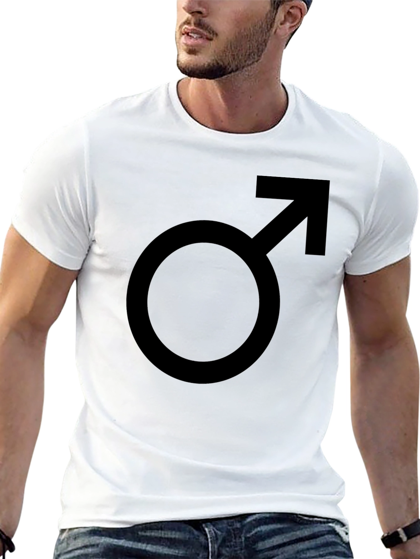 Classic Black T-Shirt with Male Symbol