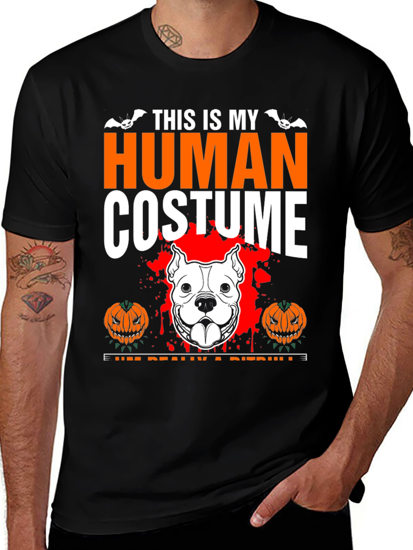 Human Costume Pitbull Halloween T-Shirt