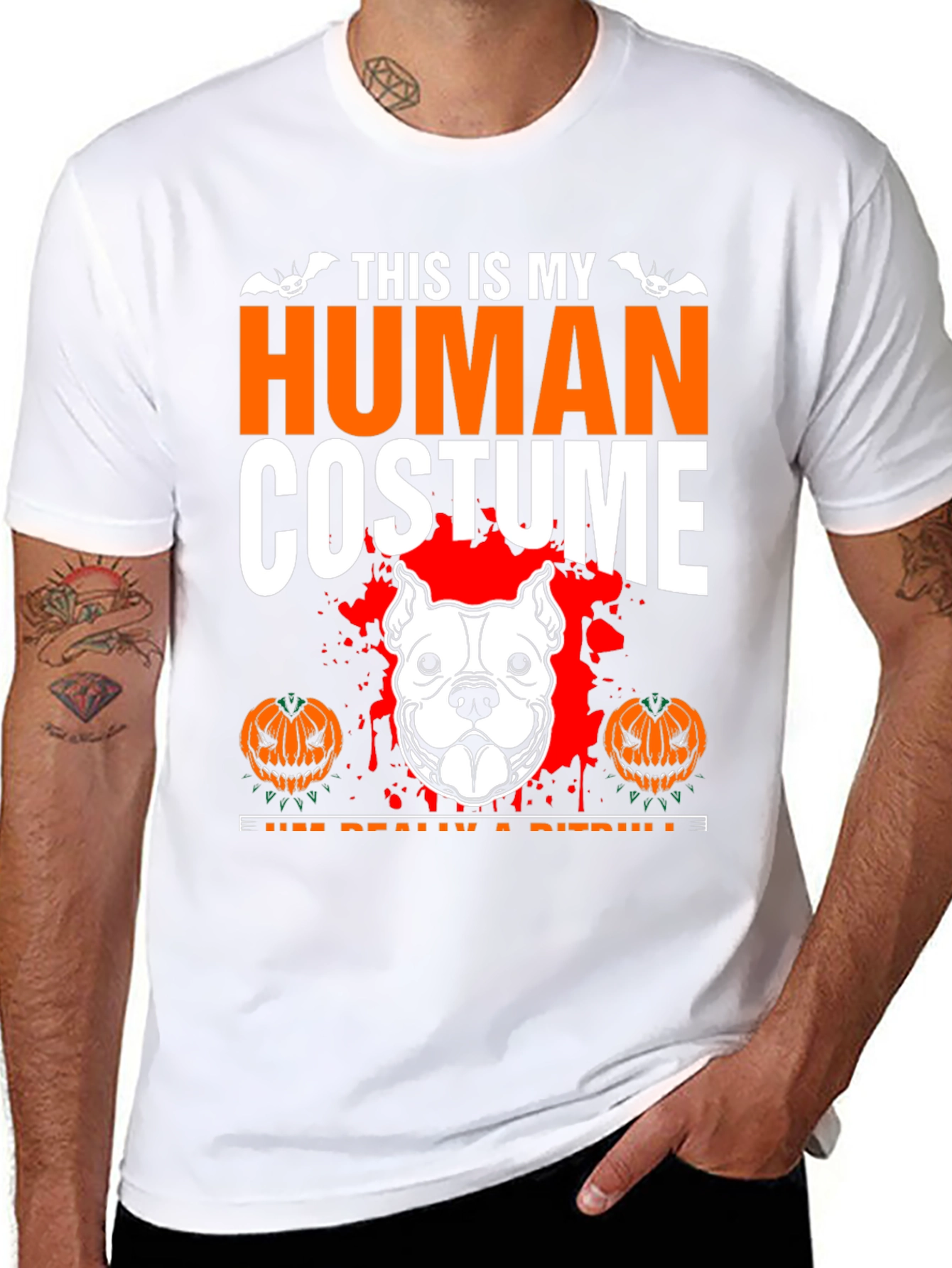 Human Costume Pitbull Halloween T-Shirt