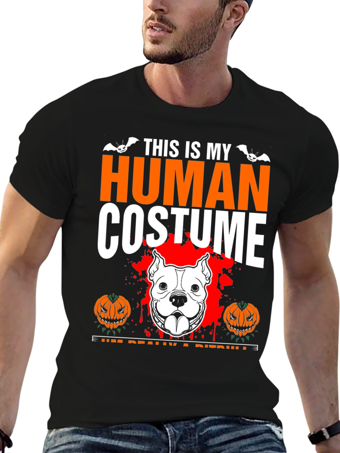 Human Costume Pitbull Halloween T-Shirt